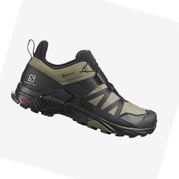 Tenis Senderismo Salomon X ULTRA 4 GORE-TEX Hombre Verde Oliva Negros | MX 3592EBC